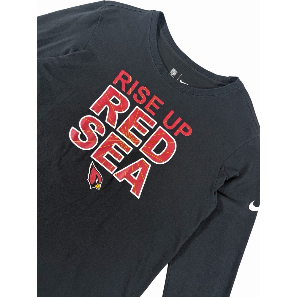 Nike Arizona Cardinals Rise Up Red Sea Shirt Mens Small Dri Fit Long Sleeve NFL